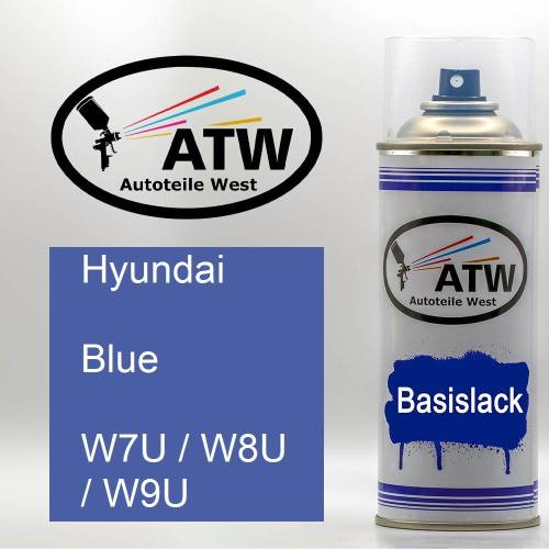 Hyundai, Blue, W7U / W8U / W9U: 400ml Sprühdose, von ATW Autoteile West.